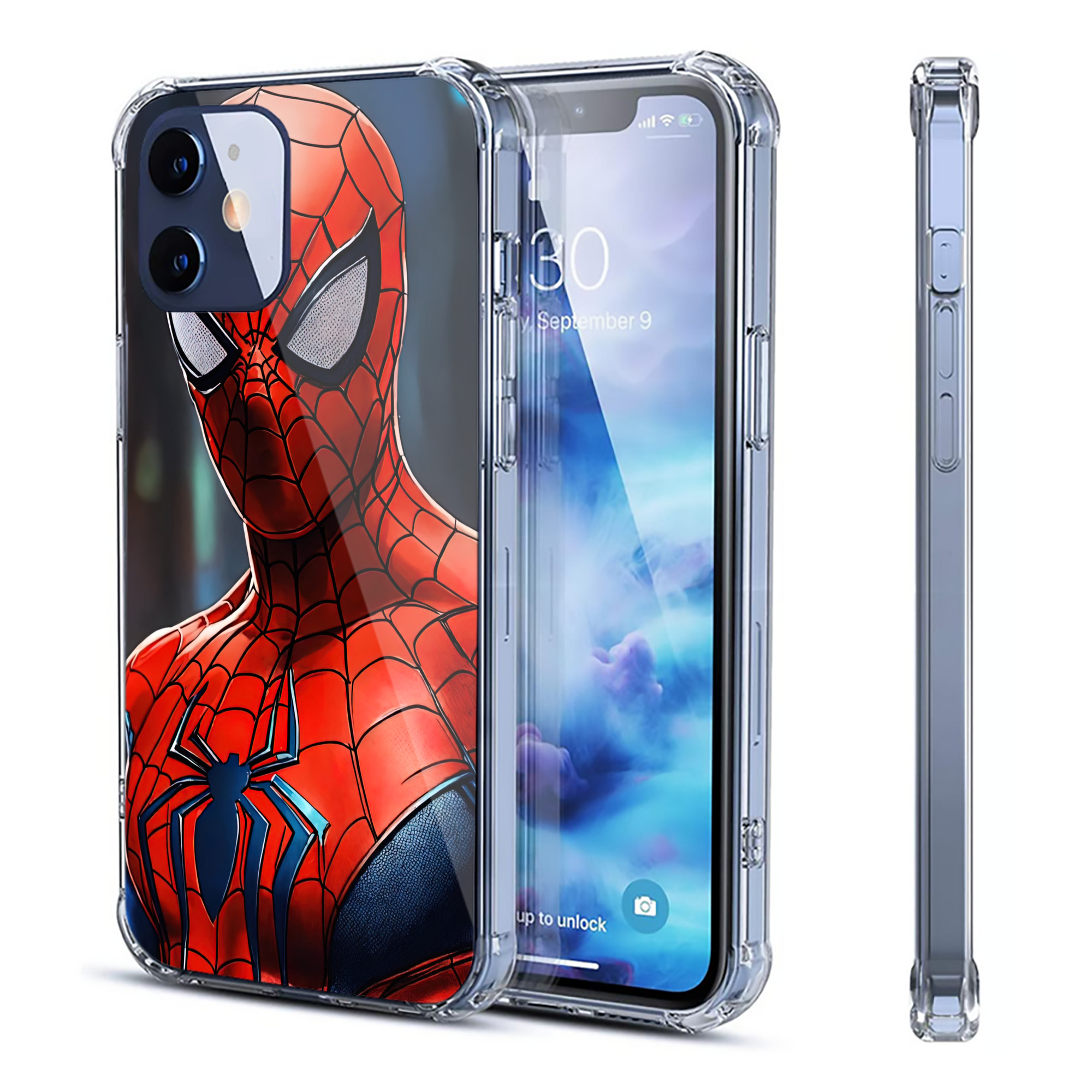 （画像用） Spider Man スパイダーマン 【iPhone 12シリーズ対応】透明スマホケース（クリアソフトケース）